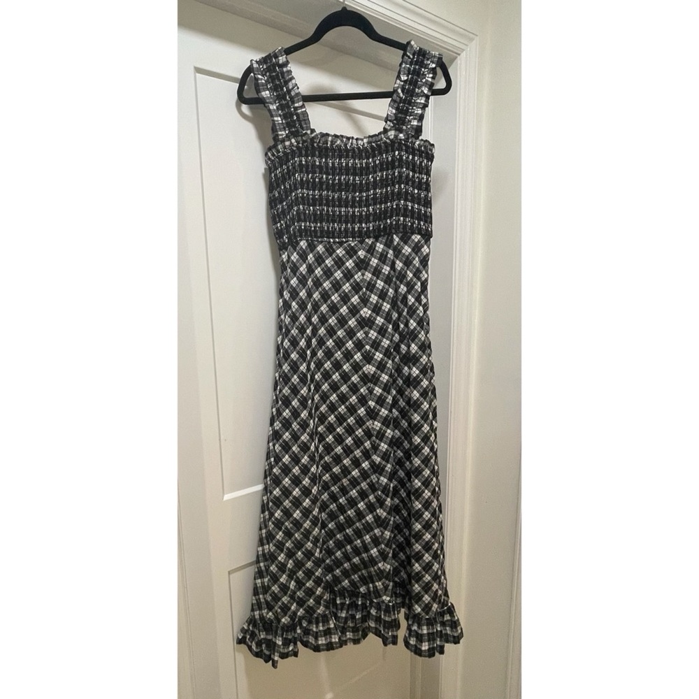 GANNI
Plaid Print Long Dress